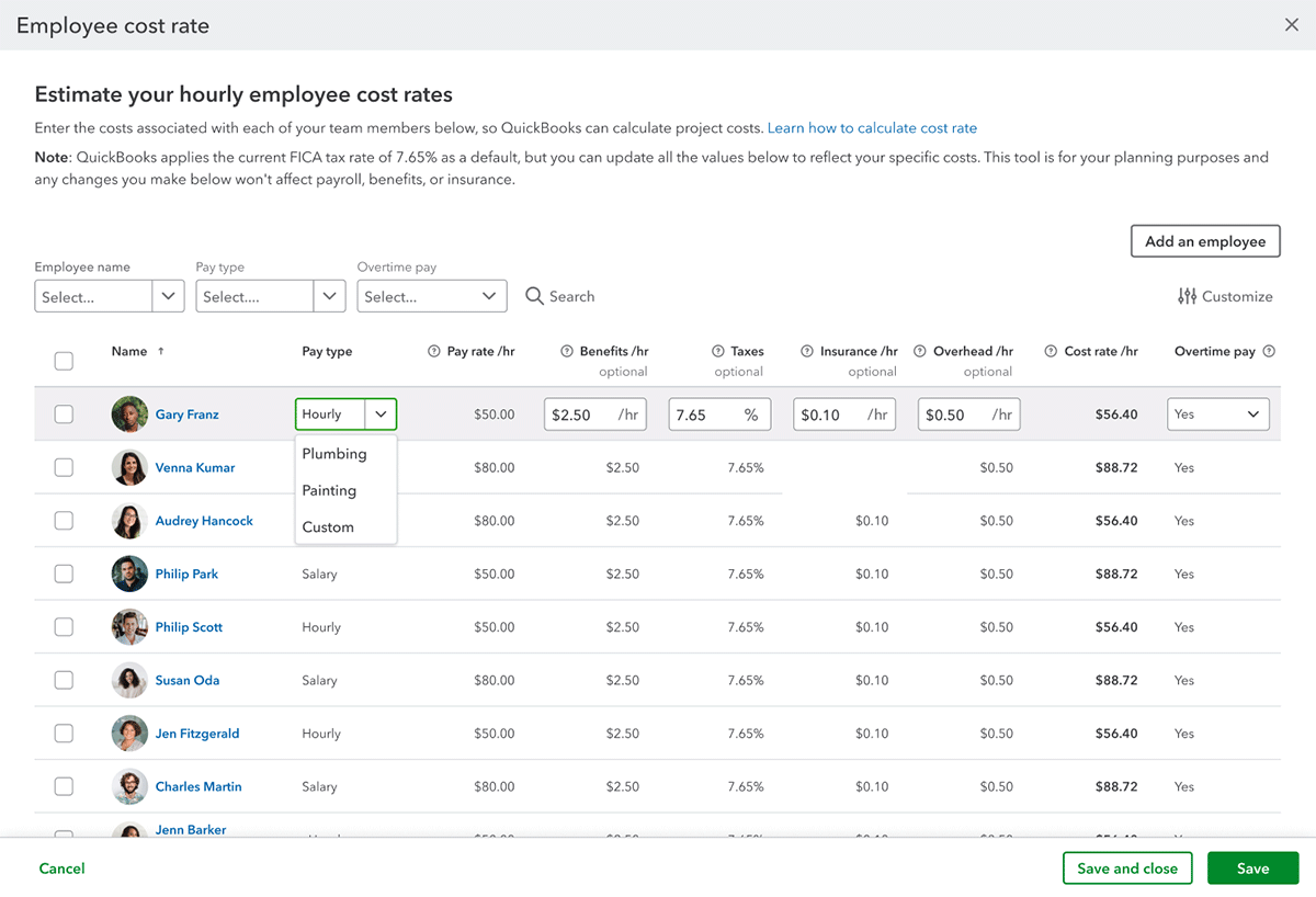 Employee cost calculator