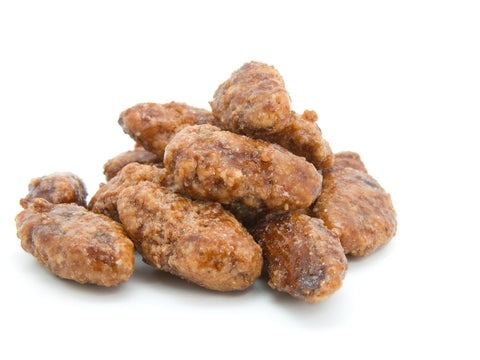 A group of fried food sitting on top of a white surface.