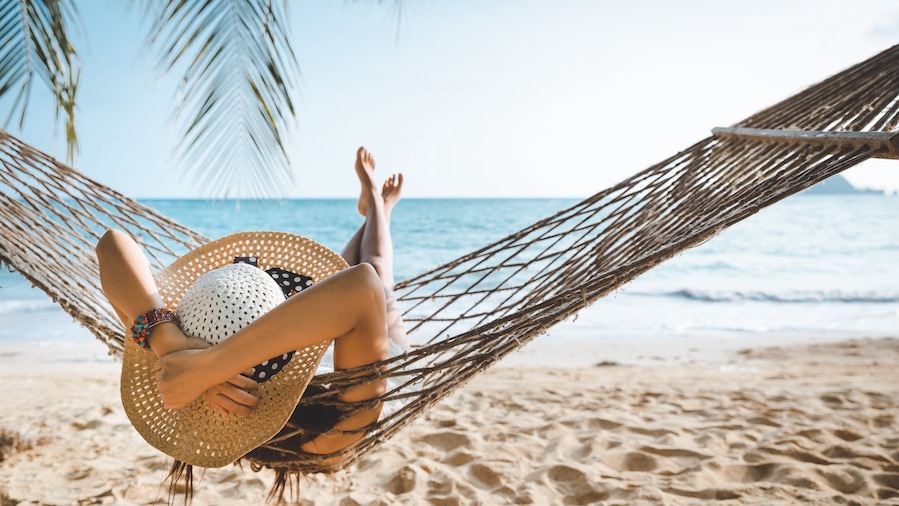 Woman enjoying vacation.