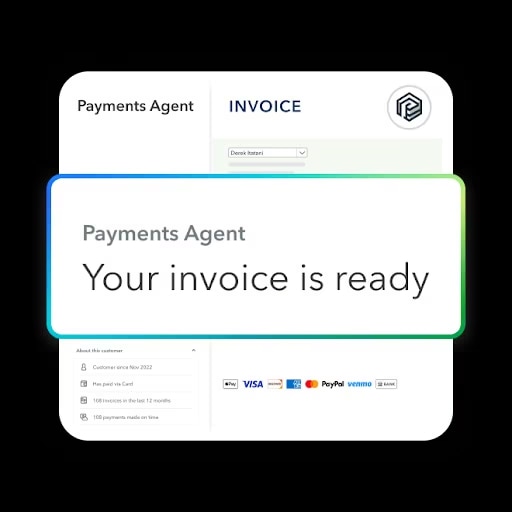 Digital payments agent invoice notification screen.
