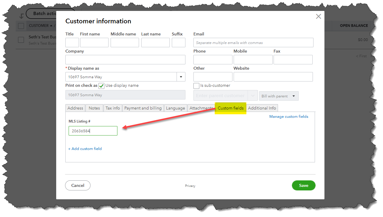 Use custom fields for vendors and expenses in QuickBooks Online Advanced