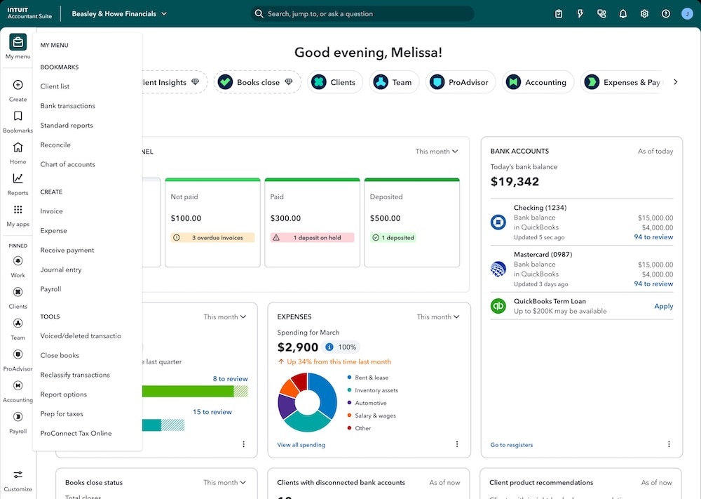 QuickBooks Online Accountant vs. Intuit Accountant Suite: A guide to the new look and features.