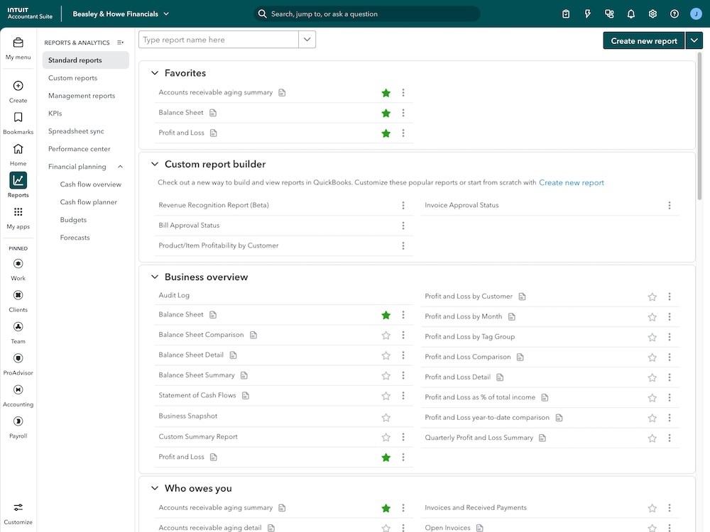 QuickBooks Online Accountant vs. Intuit Accountant Suite: A guide to the new look and features.