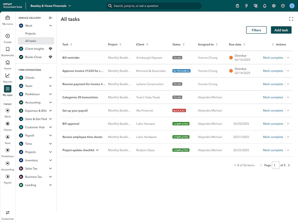QuickBooks Online Accountant vs. Intuit Accountant Suite: A guide to the new look and features.