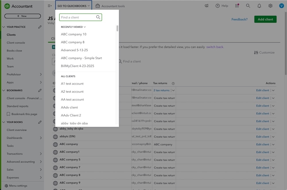 QuickBooks Online Accountant vs. Intuit Accountant Suite: A guide to the new look and features.