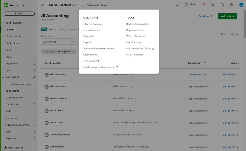 QuickBooks Online Accountant vs. Intuit Accountant Suite: A guide to the new look and features.