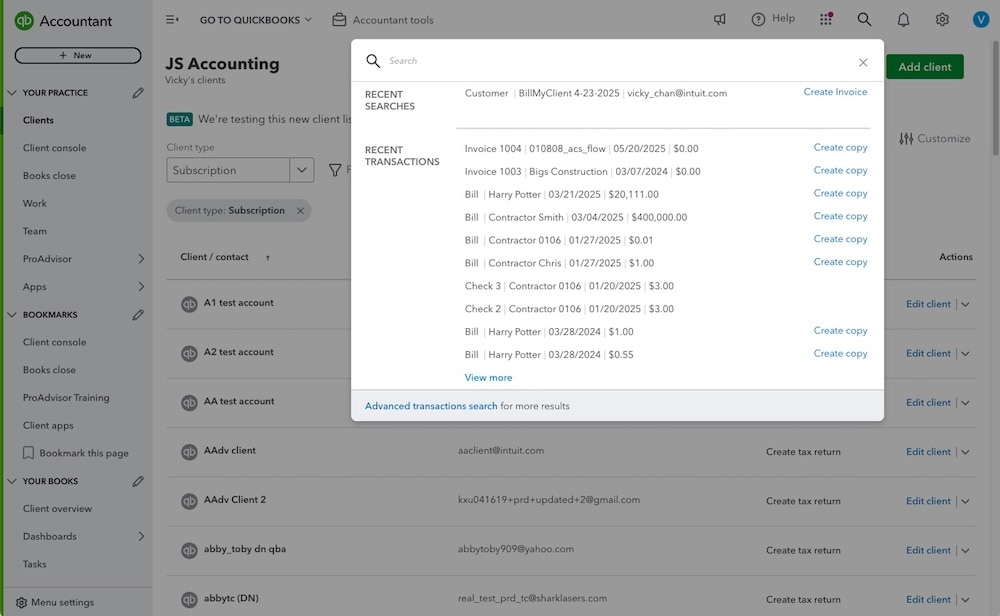 QuickBooks Online Accountant vs. Intuit Accountant Suite: A guide to the new look and features.