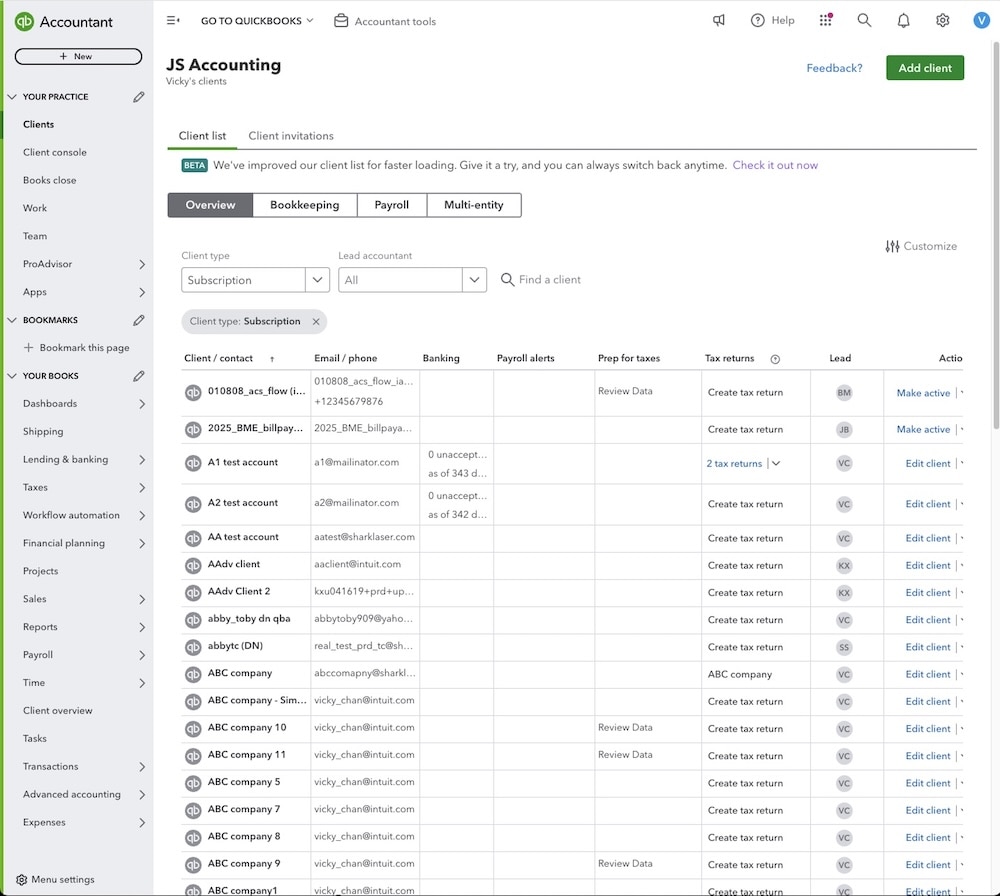 QuickBooks Online Accountant vs. Intuit Accountant Suite: A guide to the new look and features.