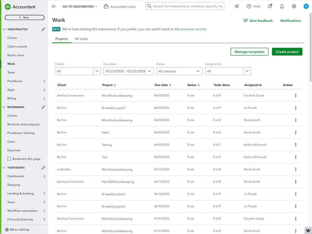 QuickBooks Online Accountant vs. Intuit Accountant Suite: A guide to the new look and features.
