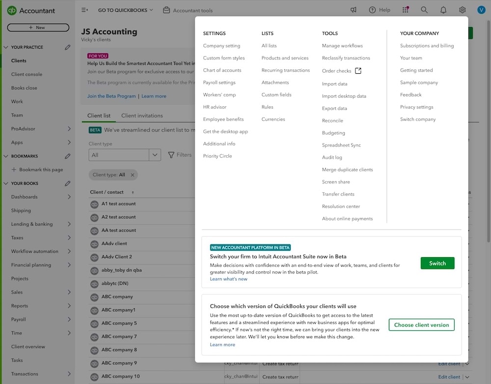 Help develop Intuit Accountant Suite, a new solution to manage your firm, clients, and team.