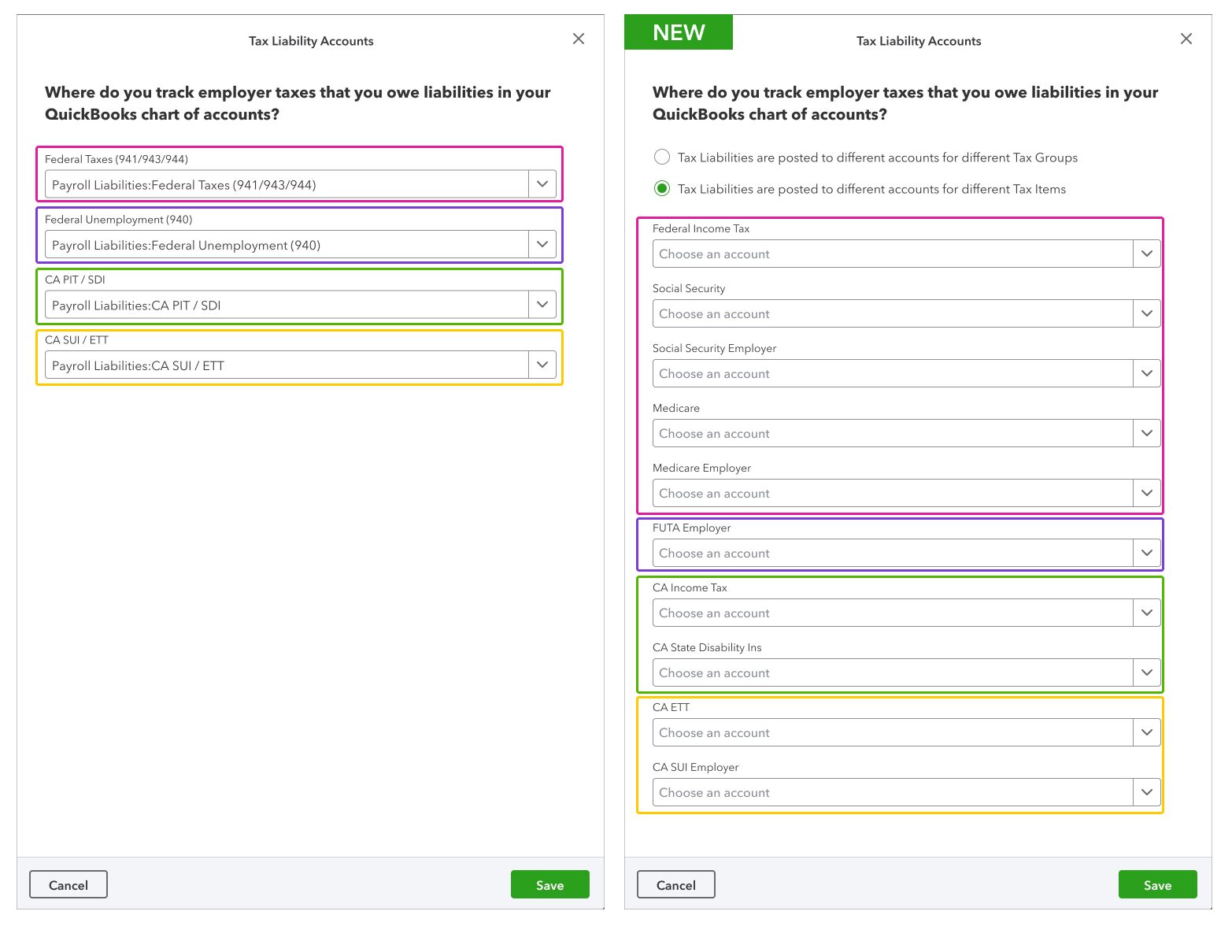 tax liability mapping QuickBooks