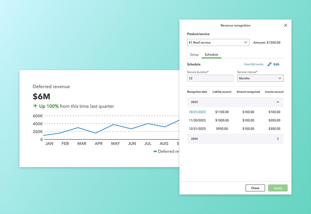 Revenue recognition screenshot