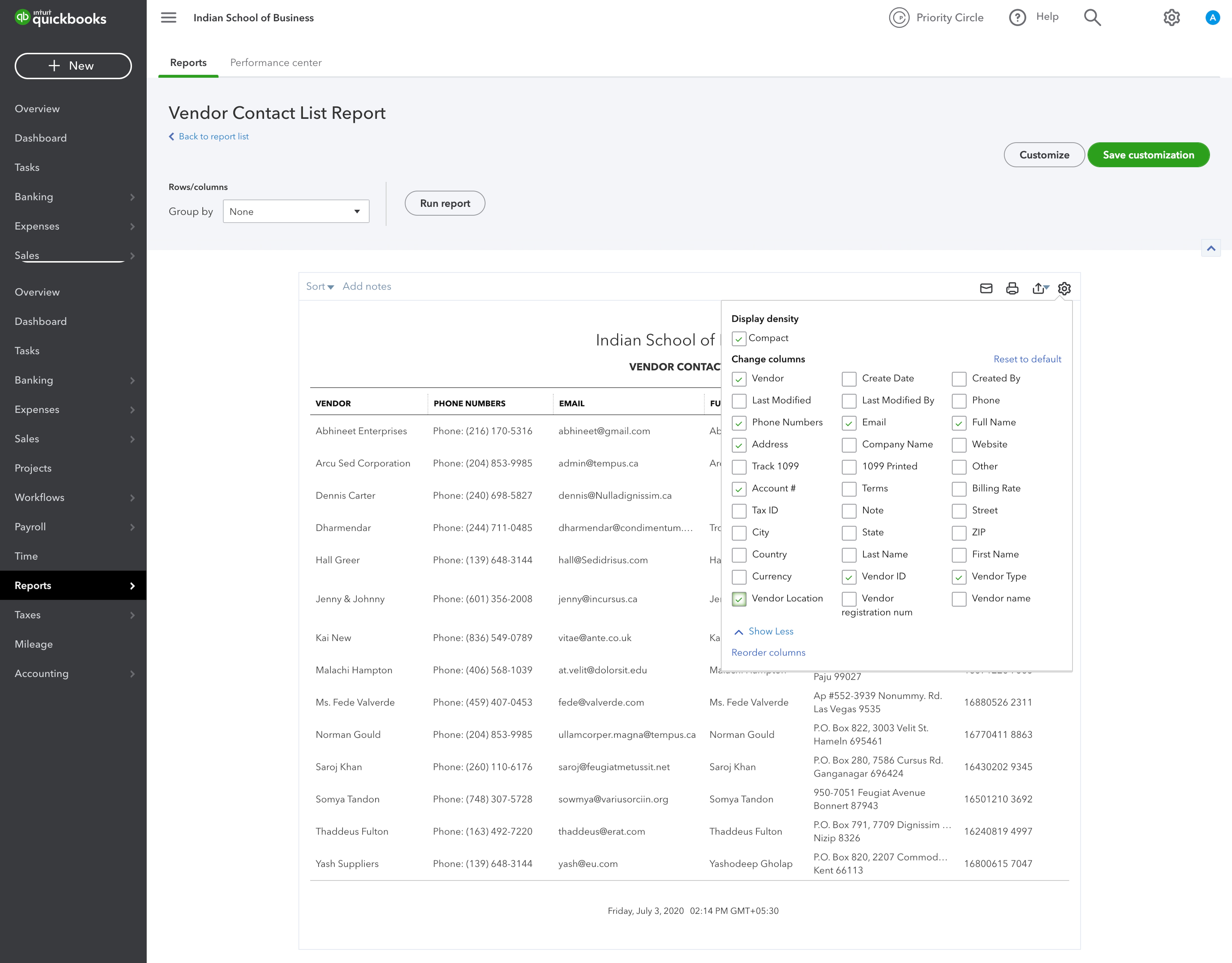 Use custom fields for vendors and expenses in QuickBooks Online Advanced