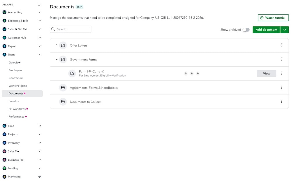 Workforce features for QuickBooks.