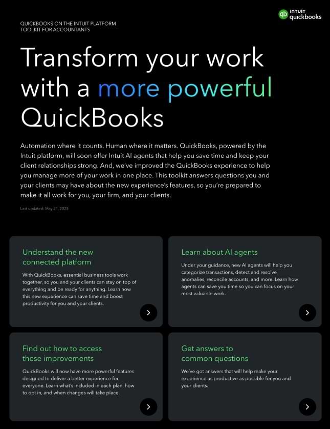 Transform your work with a more powerful QuickBooks.