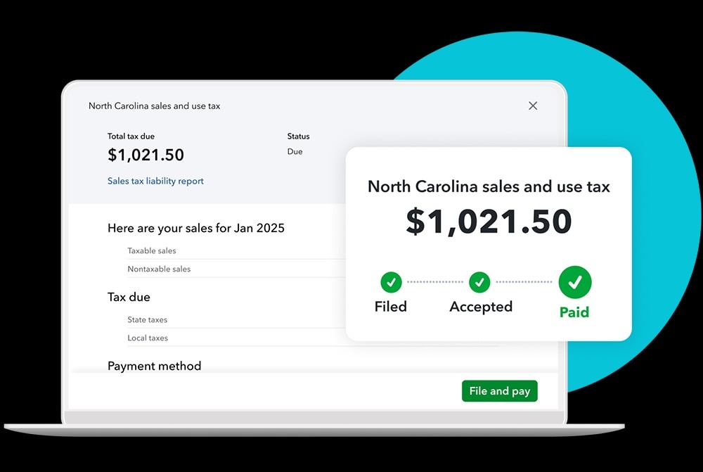 A bill for North Carolina sales and use tax.
