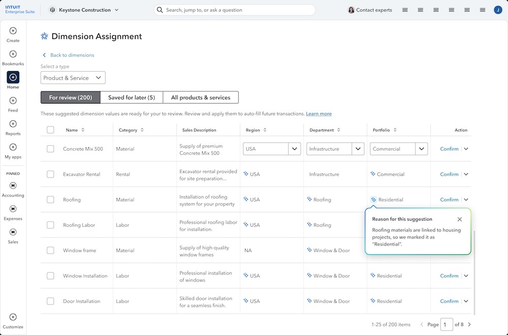Intuit Enterprise Suite updates.